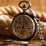 Retro Bronze Mechanical Demi Pocket Watch