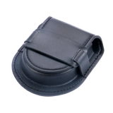 Black Smooth Leather Strap Pouch