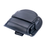 Black Smooth Leather Strap Pouch