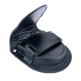 Black Smooth Leather Strap Pouch