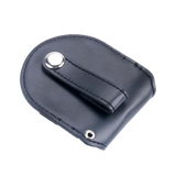 Black Smooth Leather Strap Pouch