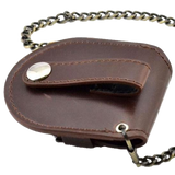Brown Smooth Leather Strap Pouch