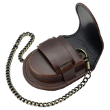 Brown Smooth Leather Strap Pouch