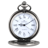 Gun Metal Analog Quartz Pocket Watch