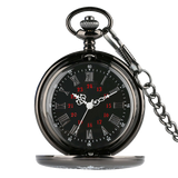 Perfect Black Roman Quartz Pocket Watch