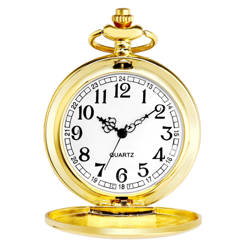 Rich Gold Analog Quartz Pocket Watch Brelsen