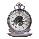 Royal Silver Double Hunter Mechanical Pocket Watch