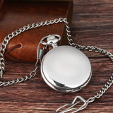 Sleek Silver Analog Quartz Pocket Watch