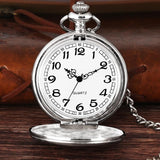 Sleek Silver Analog Quartz Pocket Watch
