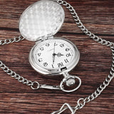 Sleek Silver Analog Quartz Pocket Watch