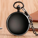 Onyx Black Double Hunter Mechanical Pocket Watch