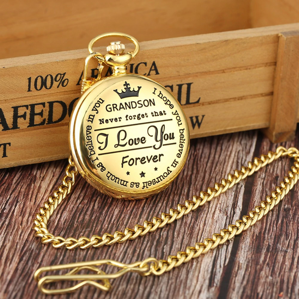 "To My Grandson" Gold Pocket Watch