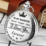 "To My Daughter" Silver Pocket Watch