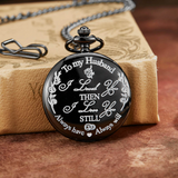 "To My Husband" Black Pocket Watch