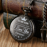 "To My Son" Black Pocket Watch