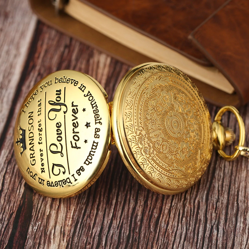 "To My Grandson" Gold Pocket Watch