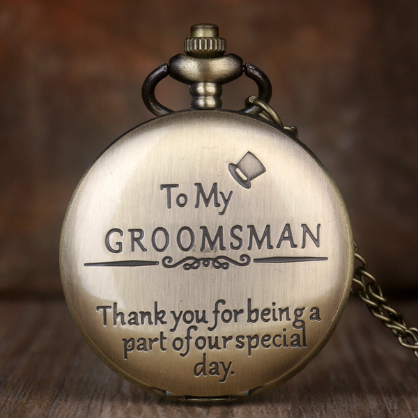 "To My Groomsman" Bronze Pocket Watch