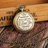 "To My Grandson" Bronze Pocket Watch