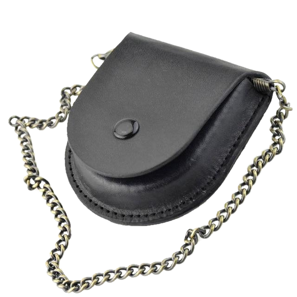 Black Button Clasp Pouch