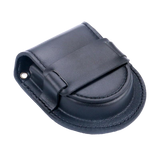 Black Smooth Leather Strap Pouch