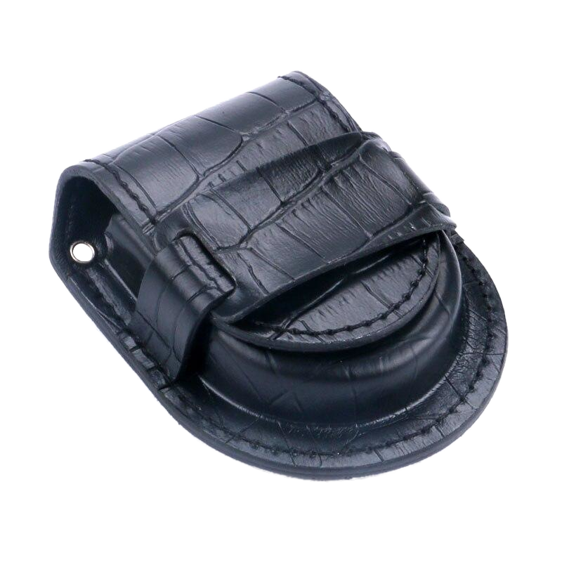 Black Vintage Bounded Leather Pouch