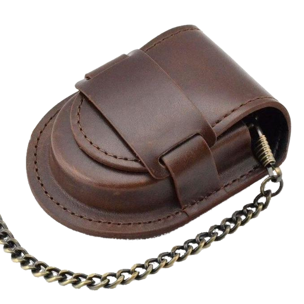 Brown Smooth Leather Strap Pouch