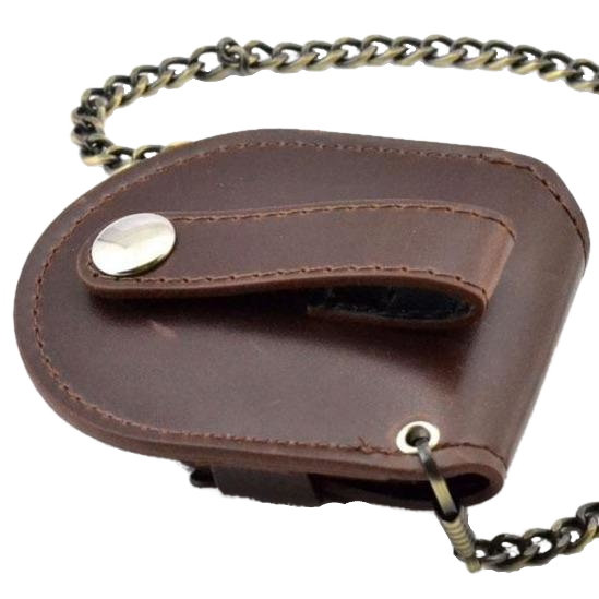 Brown Smooth Leather Strap Pouch