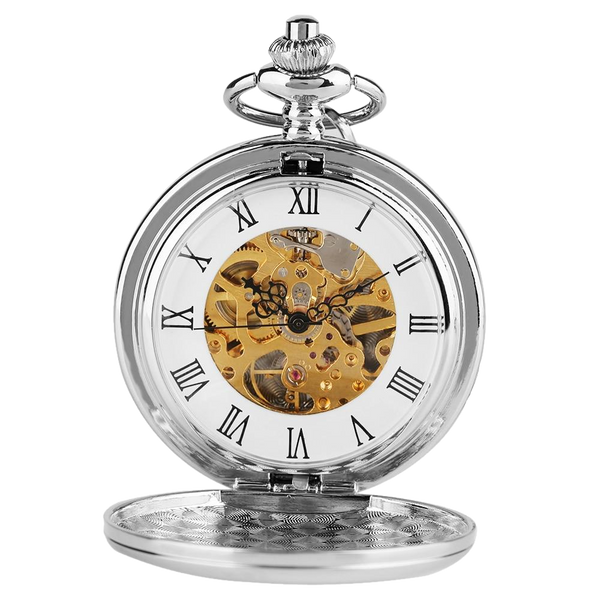 Mechanical Full Hunter Roman Pocket Watch