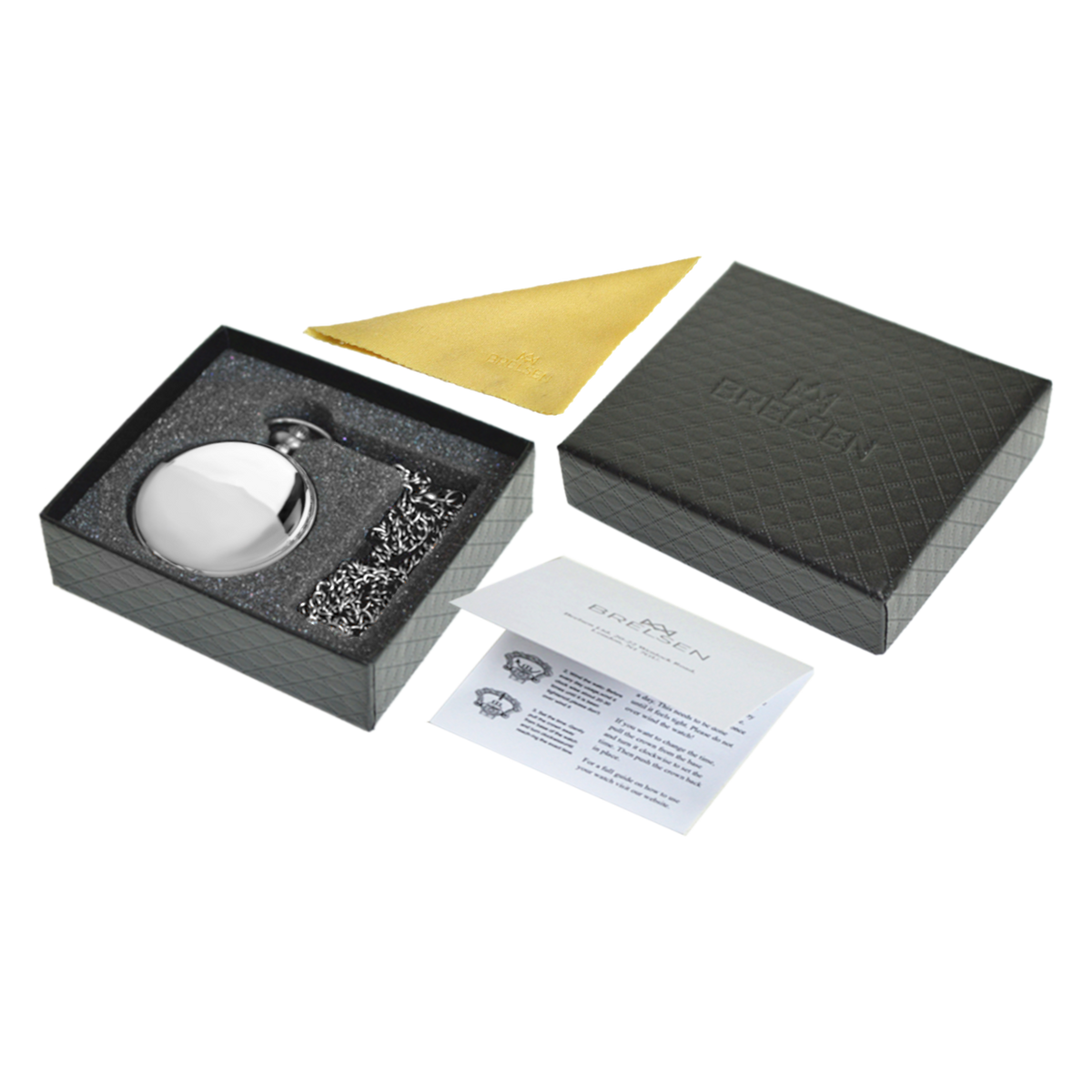 Sleek Silver Analog Quartz Pocket Watch – Brelsen