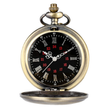 Retro Bronze Roman Quartz Pocket Watch