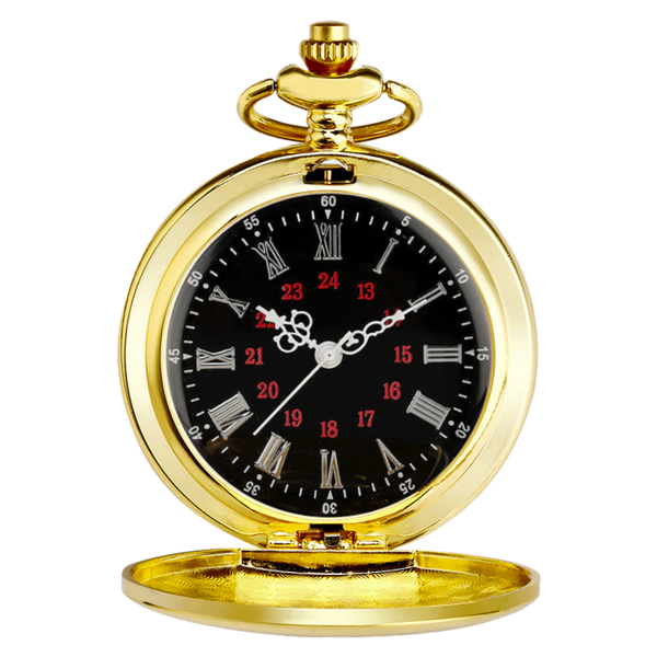 Rich Gold Roman Quartz Pocket Watch