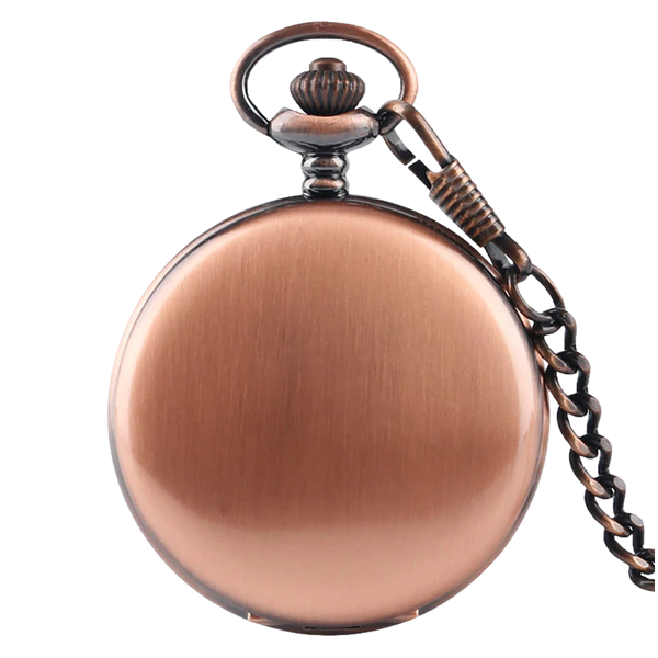 Rose Gold Roman Quartz Pocket Watch