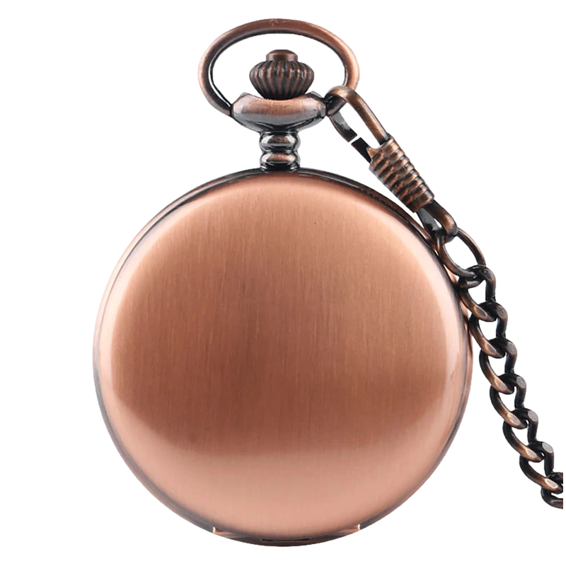 Rose Gold Roman Quartz Pocket Watch