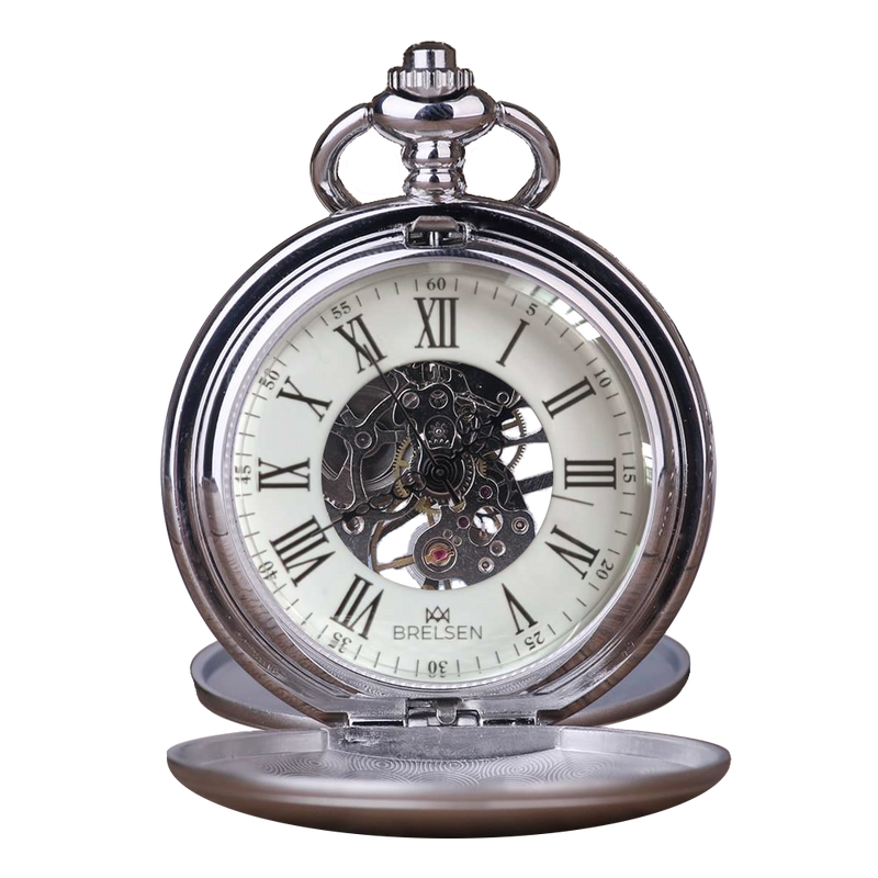 Double hunter 2025 skeleton pocket watch
