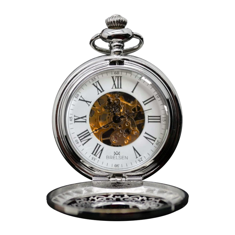 Signature Silver Mechanical Demi Pocket Watch