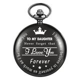 "To My Daughter" Black Pocket Watch