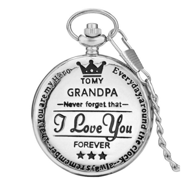 "To My Grandpa" Silver Pocket Watch