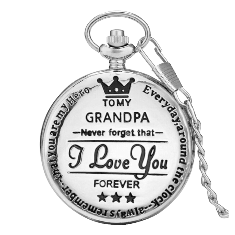 "To My Grandpa" Silver Pocket Watch
