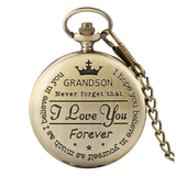"To My Grandson" Bronze Pocket Watch
