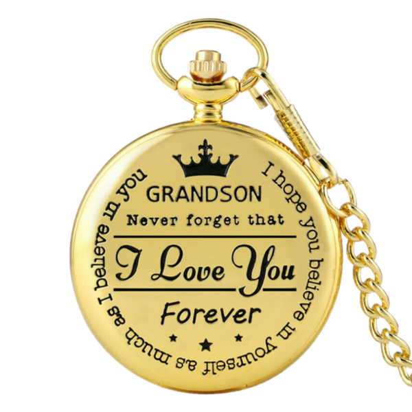 "To My Grandson" Gold Pocket Watch