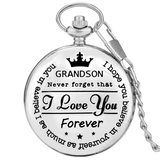 "To My Grandson" Silver Pocket Watch