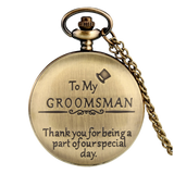 "To My Groomsman" Bronze Pocket Watch