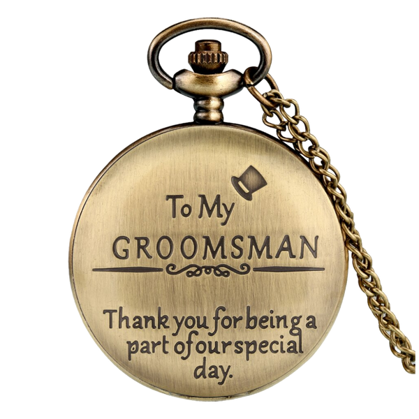 "To My Groomsman" Bronze Pocket Watch