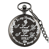 "To My Husband" Black Pocket Watch