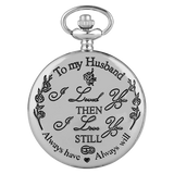 "To My Husband" Silver Pocket Watch