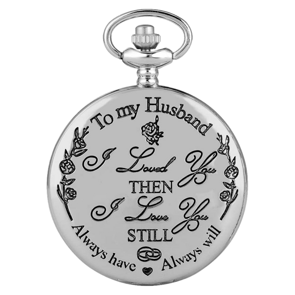 "To My Husband" Silver Pocket Watch