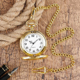 Rich Gold Analog Quartz Pocket Watch