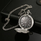 Bright Silver Roman Quartz Pocket Watch