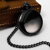 Perfect Black Roman Quartz Pocket Watch