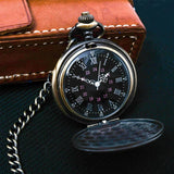 Retro Bronze Roman Quartz Pocket Watch